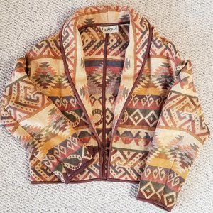 Vintage Earthy Patterned Woven Coat